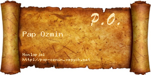 Pap Ozmin névjegykártya